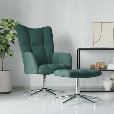 Relaxsessel Mit Hocker Dunkelgrün Samt Vidaxl Relaxsessel Mit Hocker Dunkelgrün Samt Vidaxl