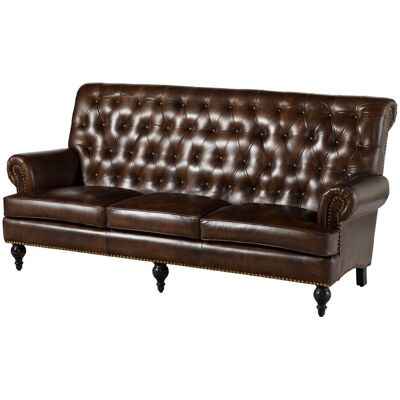 Massivmoebel24.de Chesterfield 107 Ledersofa 3-Sitzer Braun 196x84x94 Massivmoebel24.de Chesterfield 107 Ledersofa 3-Sitzer Braun 196x84x94