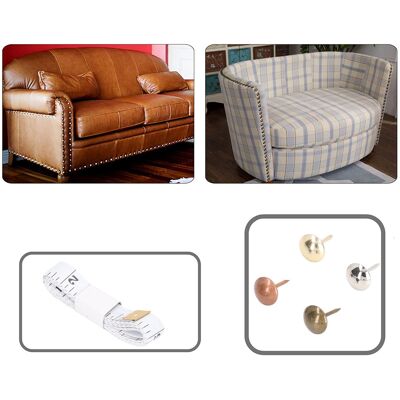JUTE Set Mit 203 Ziernägeln, Ziernägel Für Den Innenbereich, Ziernägel Für Möbel Und Antiquitäten, Für Sofas, Bastelarbeiten, Dekorationsbilder, Mit Stofflineal Und Stoßdämpfenden Armlehnen, Standardausfüh JUTE Set Mit 203 Ziernägeln, Ziernägel Für Den Innenbereich, Ziernägel Für Möbel Und Antiquitäten, Für Sofas, Bastelarbeiten, Dekorationsbilder, Mit Stofflineal Und Stoßdämpfenden Armlehnen, Standardausfüh