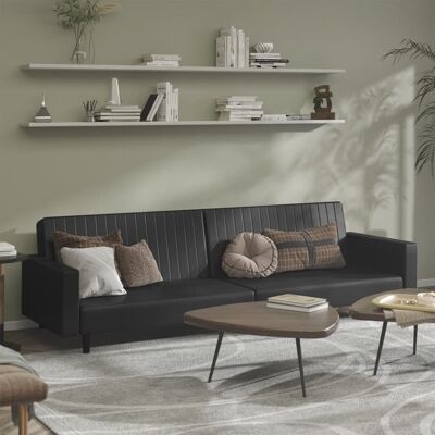 Devenirriche - Schlafsofa 2-sitzer Schwarz Kunstleder Vidaxl Devenirriche - Schlafsofa 2-sitzer Schwarz Kunstleder Vidaxl