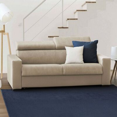 Festes Sofa Leila, 2-sitzer-sofa, 100% Made In Italy, Sofa-wohnzimmer, Aus Gepolstertem Stoff, Mit Verstellbaren Kopfstützen Und Serienmäßigen Armlehnen, Cm 180x95h85, Beige - Talamo Italia Festes Sofa Leila, 2-sitzer-sofa, 100% Made In Italy, Sofa-wohnzimmer, Aus Gepolstertem Stoff, Mit Verstellbaren Kopfstützen Und Serienmäßigen Armlehnen, Cm 180x95h85, Beige - Talamo Italia