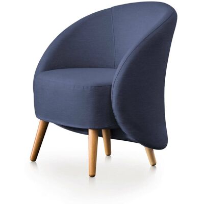 Lounge-sessel Annarella, Design-sessel Für Das Wohnzimmer, 100% Made In Italy, Relaxsessel Aus Gepolstertem Stoff, Cm 70x60h80, Blau - Talamo Italia Lounge-sessel Annarella, Design-sessel Für Das Wohnzimmer, 100% Made In Italy, Relaxsessel Aus Gepolstertem Stoff, Cm 70x60h80, Blau - Talamo Italia