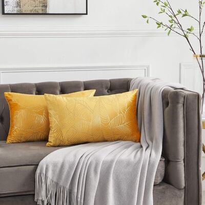 Minkurow Kissenhülle 30x50cm Samt Gold Blätter Gelb Kissenbezüge Dekokissenbezug Kissen Für Sofa Schlafzimmer Wohnzimmer 2er Set Minkurow Kissenhülle 30x50cm Samt Gold Blätter Gelb Kissenbezüge Dekokissenbezug Kissen Für Sofa Schlafzimmer Wohnzimmer 2er Set