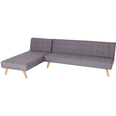 Hhg - Ecksofa 784, Sofa Klappsofa, Liegefläche Links/rechts, Stoff/textil Massivholz Mvg Zertifiziert 256cm Hellgrau Hhg - Ecksofa 784, Sofa Klappsofa, Liegefläche Links/rechts, Stoff/textil Massivholz Mvg Zertifiziert 256cm Hellgrau