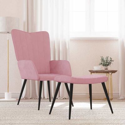 Relaxsessel Mit Hocker Rosa Samt Vidaxl Relaxsessel Mit Hocker Rosa Samt Vidaxl