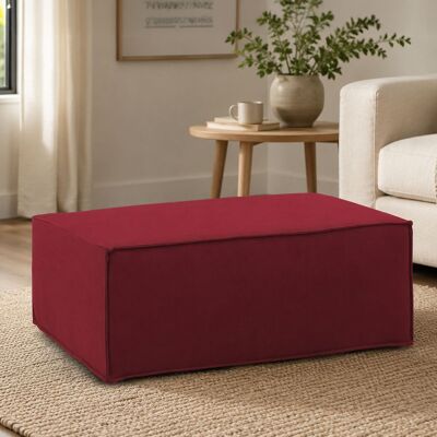 Puff Dabdella, Ottomane Im Wohnzimmer, 100% Made In Italy, Relaxsessel Aus Gepolstertem Stoff, Cm 100x70h43, Rot - Dmora Puff Dabdella, Ottomane Im Wohnzimmer, 100% Made In Italy, Relaxsessel Aus Gepolstertem Stoff, Cm 100x70h43, Rot - Dmora