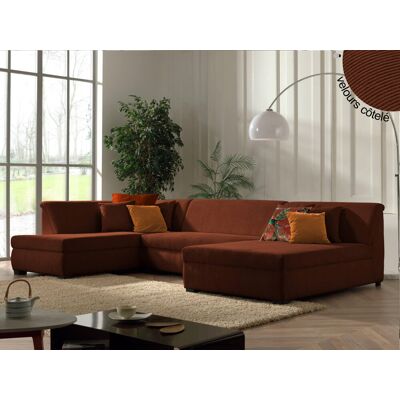 LISA DESIGN Malcom - Wohnlandschaft Links - Aus Cord - Rostfarben LISA DESIGN Malcom - Wohnlandschaft Links - Aus Cord - Rostfarben