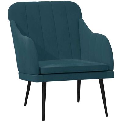 VIDAXL Sessel - Blau Velours - 63x76x80 cm VIDAXL Sessel - Blau Velours - 63x76x80 cm