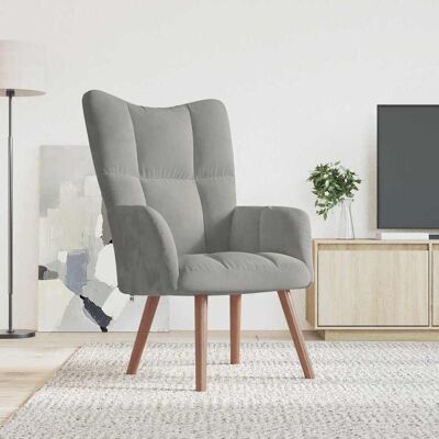 Relaxsessel Hellgrau Samt - Vidaxl Relaxsessel Hellgrau Samt - Vidaxl