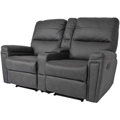 2er Kinosessel Hhg 371, Relaxsessel Fernsehsessel Sofa, Nosagfederung Getränkehalter Fach Stoff/textil Dunkelgrau 2er Kinosessel Hhg 371, Relaxsessel Fernsehsessel Sofa, Nosagfederung Getränkehalter Fach Stoff/textil Dunkelgrau