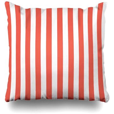 BIZZOTTO Großes Kissen Für Sessel 43x43 Cm Orange Und Weiß Gestreift BIZZOTTO Großes Kissen Für Sessel 43x43 Cm Orange Und Weiß Gestreift