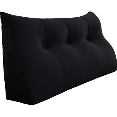 Vercart - Großes Keil Lesekissen, Langes Bettruhe Rückenkissen, Dekoratives Kopfteilkissen, Dreieckiges Positionierungs Körperkissen Für Tagesbett Oder Couch, Samt Schwarz, 100cm - Schwarz Vercart - Großes Keil Lesekissen, Langes Bettruhe Rückenkissen, Dekoratives Kopfteilkissen, Dreieckiges Positionierungs Körperkissen Für Tagesbett Oder Couch, Samt Schwarz, 100cm - Schwarz