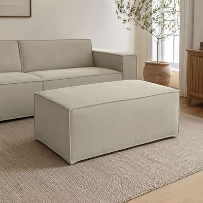 Puff Dabdella, Ottomane Im Wohnzimmer, 100% Made In Italy, Relaxsessel Aus Gepolstertem Stoff, Cm 100x70h43, Beige - Dmora Puff Dabdella, Ottomane Im Wohnzimmer, 100% Made In Italy, Relaxsessel Aus Gepolstertem Stoff, Cm 100x70h43, Beige - Dmora