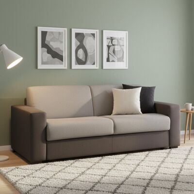 Schlafsofa Daaze, 2-sitzer-sofa, 100% Made In Italy, Wohnzimmersofa Mit Drehbarer Öffnung, Aus Gepolstertem Stoff, Mit Standard-armlehnen, Cm 180x95h90, Grau Und Anthrazit - Dmora Schlafsofa Daaze, 2-sitzer-sofa, 100% Made In Italy, Wohnzimmersofa Mit Drehbarer Öffnung, Aus Gepolstertem Stoff, Mit Standard-armlehnen, Cm 180x95h90, Grau Und Anthrazit - Dmora