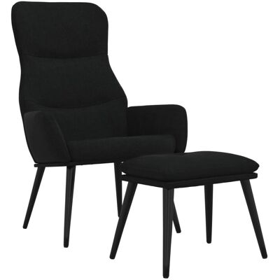 Maison Exclusive - Relaxsessel Mit Hocker Schwarz Stoff Maison Exclusive - Relaxsessel Mit Hocker Schwarz Stoff
