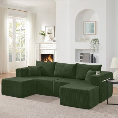 SANS MARQUE 3-sitzer Modulares Ecksofa – Aus Schaumstoff – Flexibles Modulares Design – Premium Cordstoff – Praktische Extras – Inklusive Kissen – Hohe Stabilität SANS MARQUE 3-sitzer Modulares Ecksofa – Aus Schaumstoff – Flexibles Modulares Design – Premium Cordstoff – Praktische Extras – Inklusive Kissen – Hohe Stabilität