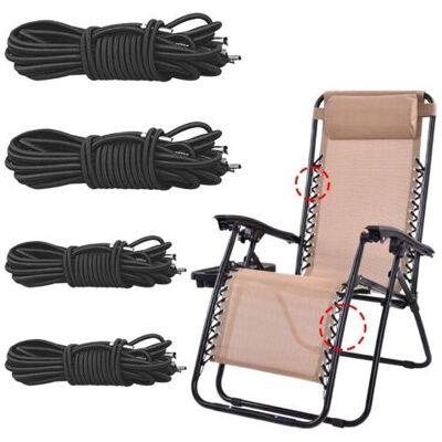 OEM Universeller Elastischer Ersatzkordel Für Relaxsessel, 4 Stück Elastische Schnüre Für Zero-gravity-sessel, Schwarze Ersatzkordel Für Klapp- Und Liegestühle, Chaiselongues (2 X 2,2 M + 2 X 1,4 M) OEM Universeller Elastischer Ersatzkordel Für Relaxsessel, 4 Stück Elastische Schnüre Für Zero-gravity-sessel, Schwarze Ersatzkordel Für Klapp- Und Liegestühle, Chaiselongues (2 X 2,2 M + 2 X 1,4 M)