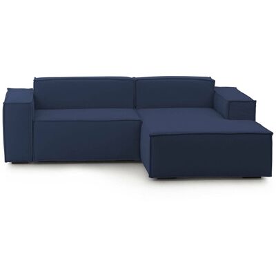 Talamo Italia - Festes Sofa Lidia, Großes Modulares 2-sitzer-sofa Mit Rechter Halbinsel, 100% Made In Italy, Modernes Sofa Aus Stoff, Cm 240x170h70, Blau Talamo Italia - Festes Sofa Lidia, Großes Modulares 2-sitzer-sofa Mit Rechter Halbinsel, 100% Made In Italy, Modernes Sofa Aus Stoff, Cm 240x170h70, Blau