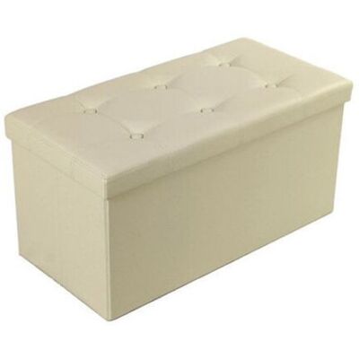 Trade Shop Traesio - Trade Shop - Pouf Box Rechteckig Kunstleder Truhe Fusshocker Farbe - Beige Trade Shop Traesio - Trade Shop - Pouf Box Rechteckig Kunstleder Truhe Fusshocker Farbe - Beige