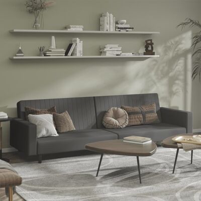 Devenirriche - Vidaxl Schlafsofa 2-sitzer Dunkelgrau Samt Devenirriche - Vidaxl Schlafsofa 2-sitzer Dunkelgrau Samt