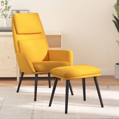 Relaxsessel Mit Hocker Senfgelb Stoff Vidaxl Relaxsessel Mit Hocker Senfgelb Stoff Vidaxl