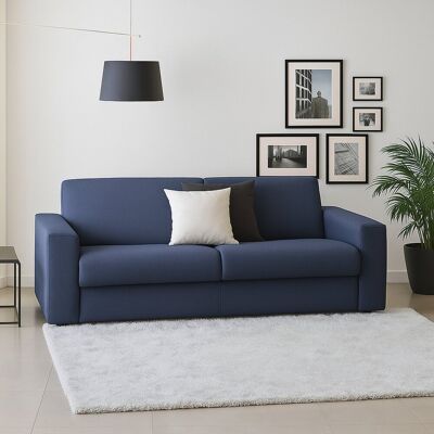 Festes Sofa Rosanna, Großes 2-sitzer-sofa, 100% Made In Italy, Wohnzimmersofa Aus Gepolstertem Stoff, Mit Standard-armlehnen, Cm 200x95h90, Blau - Talamo Italia Festes Sofa Rosanna, Großes 2-sitzer-sofa, 100% Made In Italy, Wohnzimmersofa Aus Gepolstertem Stoff, Mit Standard-armlehnen, Cm 200x95h90, Blau - Talamo Italia