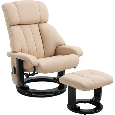 OEM Relaxsessel Mit Hocker, Drehbarer Fernsehsessel Mit Massagefunktion, Liegefunktion, Massagesessel Mit Fernbedienung, Seitentasche, Ruhesessel Aus Kunstleder Für Wohnzimmer Cremeweiß OEM Relaxsessel Mit Hocker, Drehbarer Fernsehsessel Mit Massagefunktion, Liegefunktion, Massagesessel Mit Fernbedienung, Seitentasche, Ruhesessel Aus Kunstleder Für Wohnzimmer Cremeweiß