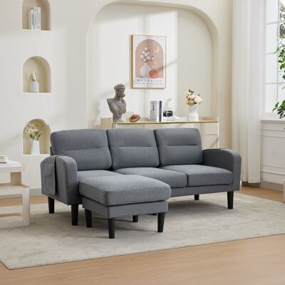 SANS MARQUE Ecksofa L-form Sofa 3-sitzer – 204x136x80 Cm – Aus Stoff – Die Gesamtmaße Betragen – Es Unterstützt Freie – Es Verfügt Über – Es Wird Standardmäßig SANS MARQUE Ecksofa L-form Sofa 3-sitzer – 204x136x80 Cm – Aus Stoff – Die Gesamtmaße Betragen – Es Unterstützt Freie – Es Verfügt Über – Es Wird Standardmäßig