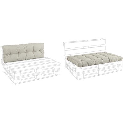 BIZZOTTO Gepolstertes Kissen Für Holzpaletten Sofas 120 Cm -beige / Kit Rückenlehne + Sitzung BIZZOTTO Gepolstertes Kissen Für Holzpaletten Sofas 120 Cm -beige / Kit Rückenlehne + Sitzung