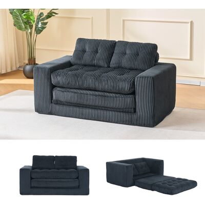 SANS MARQUE Zweisitzer-schlafsofa – Aus Stoff – 2-in-1-schlafsofa Und Rahmenloses Zweisitzer-sofa – Hochwertiger Cordstoff Und Robuste Futon-konstruktion SANS MARQUE Zweisitzer-schlafsofa – Aus Stoff – 2-in-1-schlafsofa Und Rahmenloses Zweisitzer-sofa – Hochwertiger Cordstoff Und Robuste Futon-konstruktion
