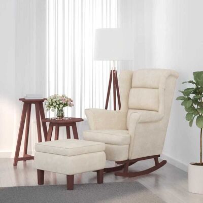 Schaukelsessel Und Hocker Mit Holzbeinen Creme Samt Vidaxl Schaukelsessel Und Hocker Mit Holzbeinen Creme Samt Vidaxl