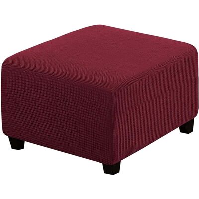 LLING Schutzhülle, Elastischer Fußhockerbezug, Waschbar, Quadratisch, Sofa, Fußhocker, Möbelschutzbezug (weinrot) LLING Schutzhülle, Elastischer Fußhockerbezug, Waschbar, Quadratisch, Sofa, Fußhocker, Möbelschutzbezug (weinrot)