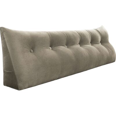 Großes Keil Lesekissen, Langes Bettruhe Rückenkissen, Dekoratives Kopfteilkissen, Dreieckiges Positionierungs Körperkissen Für Tagesbett Oder Couch, Samt Bräunen, 180cm - Bräunen - Vercart Großes Keil Lesekissen, Langes Bettruhe Rückenkissen, Dekoratives Kopfteilkissen, Dreieckiges Positionierungs Körperkissen Für Tagesbett Oder Couch, Samt Bräunen, 180cm - Bräunen - Vercart