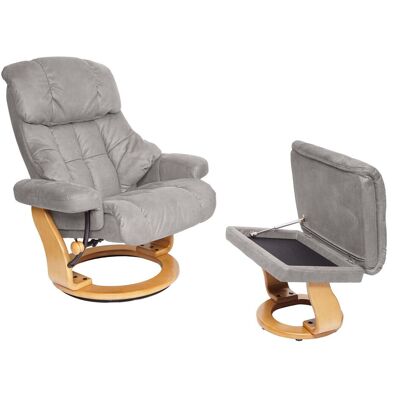 Mca Relaxsessel Edmonton, Tv-sessel Hocker, 180kg Belastbar Stoff/textil Hellgrau, Gestell Naturbraun Mca Relaxsessel Edmonton, Tv-sessel Hocker, 180kg Belastbar Stoff/textil Hellgrau, Gestell Naturbraun