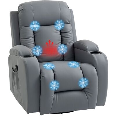 SWYEOOT Massagesessel Mit Wipp-, Liege- & Wärmefunktion, 3 Modi, Drehbar, Hellgrau SWYEOOT Massagesessel Mit Wipp-, Liege- & Wärmefunktion, 3 Modi, Drehbar, Hellgrau
