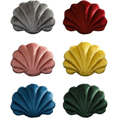 JUTE Dunkelgrünes Samtkissen Mit Muschelmuster, Schlichtes Sitzkissen, Dekoratives Muschelkissen, Sofakissen JUTE Dunkelgrünes Samtkissen Mit Muschelmuster, Schlichtes Sitzkissen, Dekoratives Muschelkissen, Sofakissen
