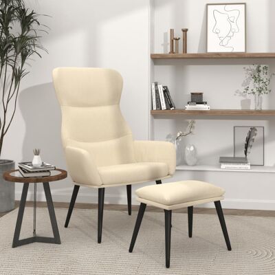 Relaxsessel Mit Hocker Creme Stoff Vidaxl Relaxsessel Mit Hocker Creme Stoff Vidaxl