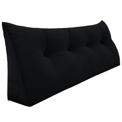 Vercart - Großes Keil Lesekissen, Langes Bettruhe Rückenkissen, Dekoratives Kopfteilkissen, Dreieckiges Positionierungs Körperkissen Für Tagesbett Oder Couch, Samt Schwarz,120cm - Schwarz Vercart - Großes Keil Lesekissen, Langes Bettruhe Rückenkissen, Dekoratives Kopfteilkissen, Dreieckiges Positionierungs Körperkissen Für Tagesbett Oder Couch, Samt Schwarz,120cm - Schwarz