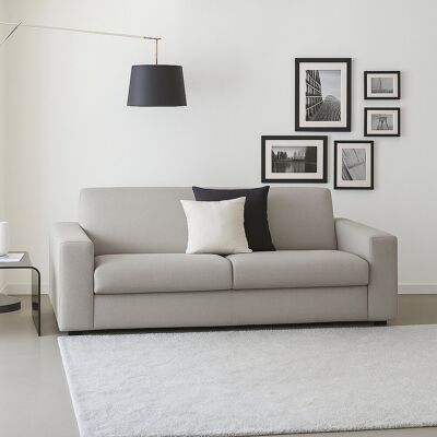 Talamo Italia Festes Sofa Giuseppina, 2-sitzer-sofa, 100% Made In Italy, Wohnzimmersofa Aus Gepolstertem Stoff, Mit Standard-armlehnen, Cm 180x95h90, Grau Talamo Italia Festes Sofa Giuseppina, 2-sitzer-sofa, 100% Made In Italy, Wohnzimmersofa Aus Gepolstertem Stoff, Mit Standard-armlehnen, Cm 180x95h90, Grau