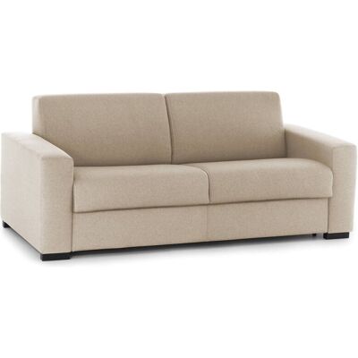 Festes Sofa Selene, 2-sitzer-sofa, 100% Made In Italy, Sofa-wohnzimmer, Aus Gepolstertem Stoff, Mit Schmalen Armlehnen, Cm 160x95h90, Beige - Talamo Italia Festes Sofa Selene, 2-sitzer-sofa, 100% Made In Italy, Sofa-wohnzimmer, Aus Gepolstertem Stoff, Mit Schmalen Armlehnen, Cm 160x95h90, Beige - Talamo Italia