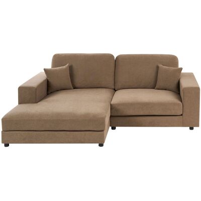 BELIANI Ecksofa 3-sitzer Lofoten Stoff Braun Rechtsseitig BELIANI Ecksofa 3-sitzer Lofoten Stoff Braun Rechtsseitig