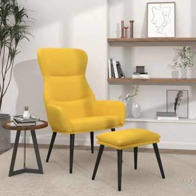 Relaxsessel Mit Hocker Senfgelb Stoff Vidaxl Relaxsessel Mit Hocker Senfgelb Stoff Vidaxl