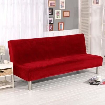 OEM Elastischer Sofabezug Mit Druckknöpfen, Einfarbig, Für Sofas Ohne Armlehnen, Schlafsofabezug, Einfarbig – Rot OEM Elastischer Sofabezug Mit Druckknöpfen, Einfarbig, Für Sofas Ohne Armlehnen, Schlafsofabezug, Einfarbig – Rot