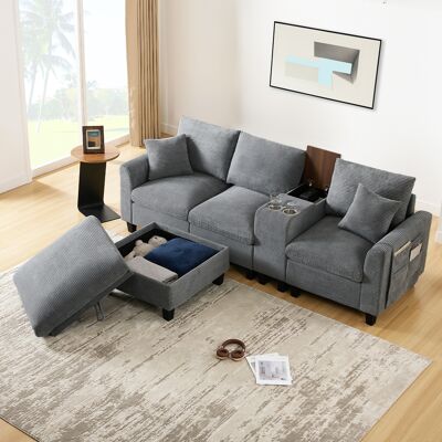 SANS MARQUE L-form Ecksofa – 229x149,5x83 Cm – 69.8 Kg – Aus Cord – Mit 2 Kissen – Dieses Moderne L-förmige – An Den Armlehnen – Hergestellt Aus Hochwertigem SANS MARQUE L-form Ecksofa – 229x149,5x83 Cm – 69.8 Kg – Aus Cord – Mit 2 Kissen – Dieses Moderne L-förmige – An Den Armlehnen – Hergestellt Aus Hochwertigem