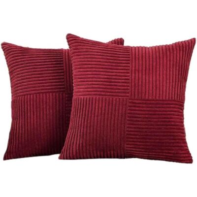 OEM 2-teiliges Kissenbezug-set – Patchwork-kissenbezug Aus Cord – 45 X 45 Cm – Weich Und Bequem – Strukturierte Dekokissenbezüge – Geeignet Für Sofas, Betten Und Wohnzimmer – Wohnaccessoires – Burgunderro OEM 2-teiliges Kissenbezug-set – Patchwork-kissenbezug Aus Cord – 45 X 45 Cm – Weich Und Bequem – Strukturierte Dekokissenbezüge – Geeignet Für Sofas, Betten Und Wohnzimmer – Wohnaccessoires – Burgunderro