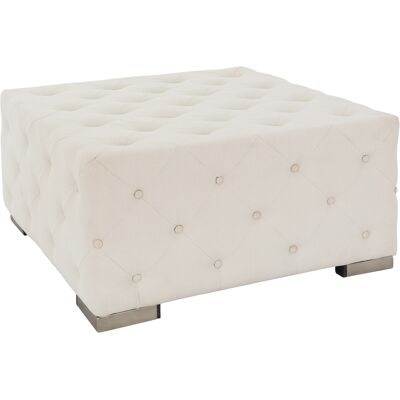 WOMO-DESIGN Ostrava Hocker - Modern, Creme, Knopfheftung WOMO-DESIGN Ostrava Hocker - Modern, Creme, Knopfheftung