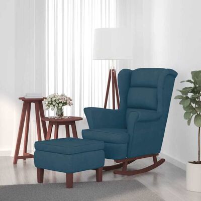 Samtleder Sessel mit Hocker - Modern Entspannungsstuhl Samtleder Sessel mit Hocker - Modern Entspannungsstuhl