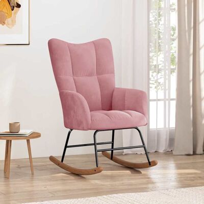 Schaukelstuhl Samt Rosa - Vidaxl Schaukelstuhl Samt Rosa - Vidaxl