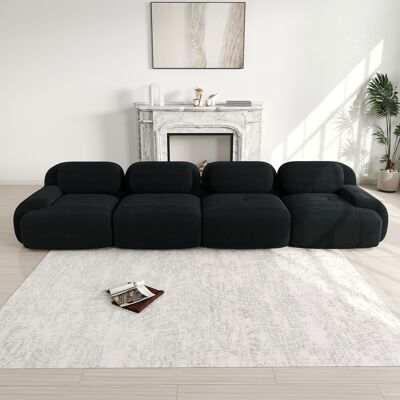 KELLANY 4-sitzer-sofa Aus Weichem Cordstoff,rahmenloses Sofa,32d Hochelastische Polsterung, Haustierfreundlich Und Ergonomisch, Vakuumverpackt, Frei Kombinierbar,ohne Montage Für Schlafzimmer Und Büro,black KELLANY 4-sitzer-sofa Aus Weichem Cordstoff,rahmenloses Sofa,32d Hochelastische Polsterung, Haustierfreundlich Und Ergonomisch, Vakuumverpackt, Frei Kombinierbar,ohne Montage Für Schlafzimmer Und Büro,black