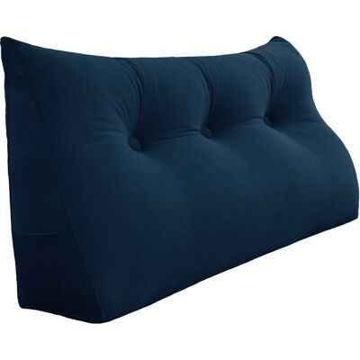 Vercart - Großes Keil Lesekissen, Langes Bettruhe Rückenkissen, Dekoratives Kopfteilkissen, Dreieckiges Positionierungs Körperkissen Für Tagesbett Oder Couch, Samt Blau, 100cm - Blau Vercart - Großes Keil Lesekissen, Langes Bettruhe Rückenkissen, Dekoratives Kopfteilkissen, Dreieckiges Positionierungs Körperkissen Für Tagesbett Oder Couch, Samt Blau, 100cm - Blau